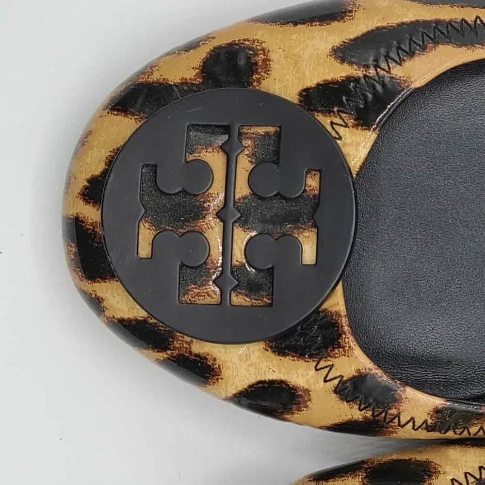 Tory Burch Minnie Leopard Patent Leather size 8